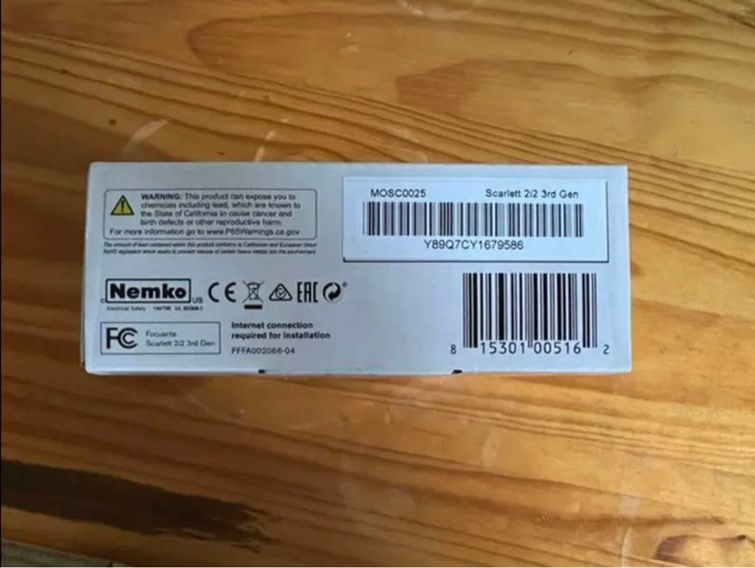 オーディオインターフェイス　Scarlett 2i2(gen3)