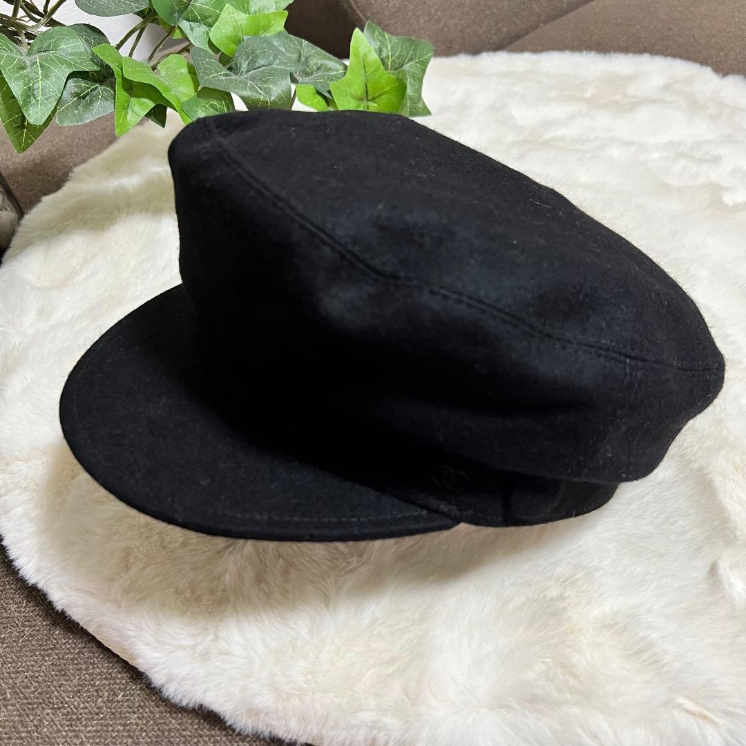 花*様 シャネル 黒 キャスケット