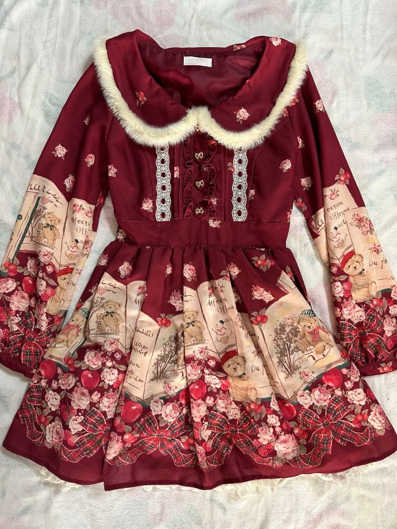 【専用】LIZ LISA ブックベア柄ワンピース ボルドー