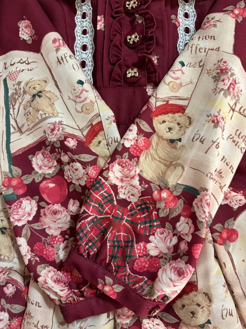 【専用】LIZ LISA ブックベア柄ワンピース ボルドー