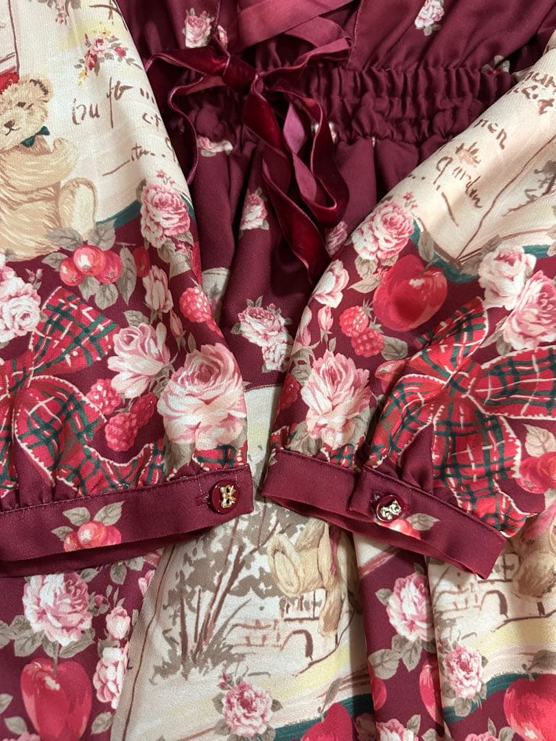 【専用】LIZ LISA ブックベア柄ワンピース ボルドー