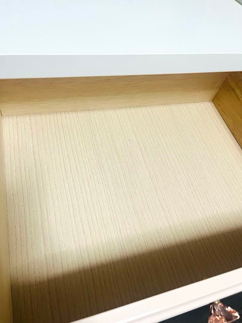 ニトリ ローチェスト 幅100 白 ピンク ハート型取っ手