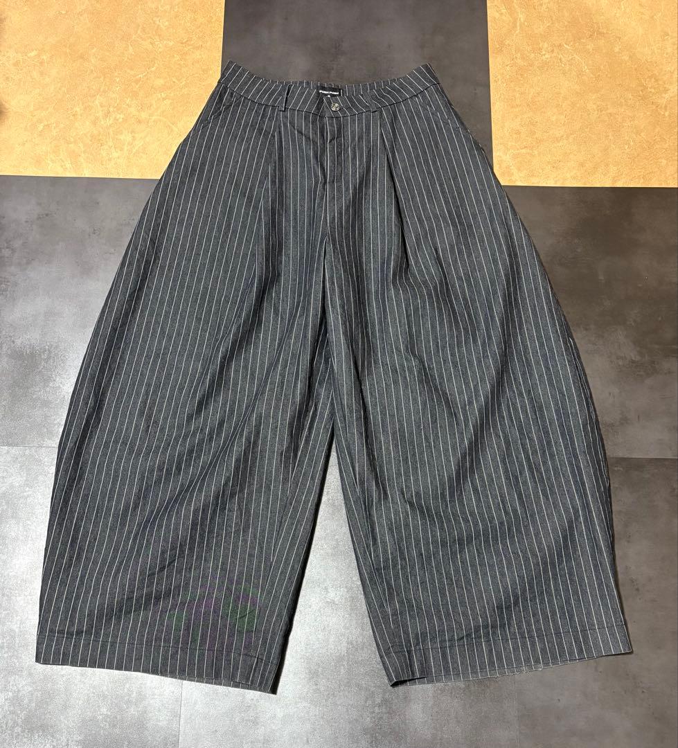 pushpush ワイドストライプスラックス