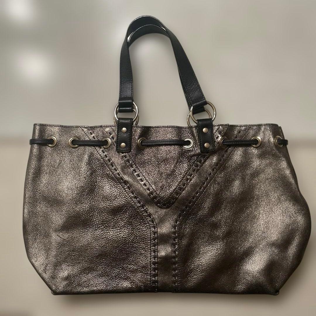 SAINT LAURENT サンローラン リバーシブルバッグ　黒　ブロンズ