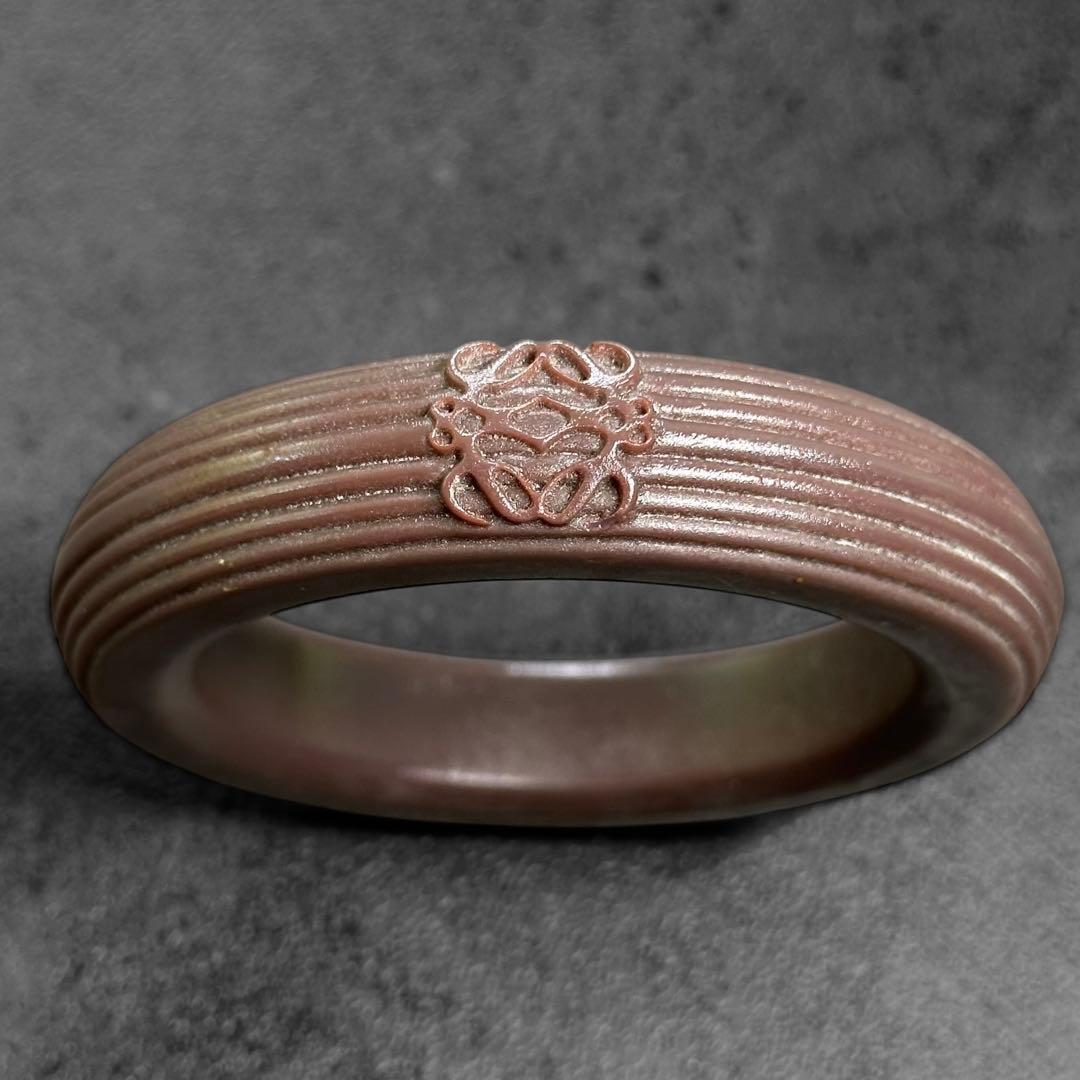 超希少✨LOEWE アナグラム　エンボス　バングル　アースカラー