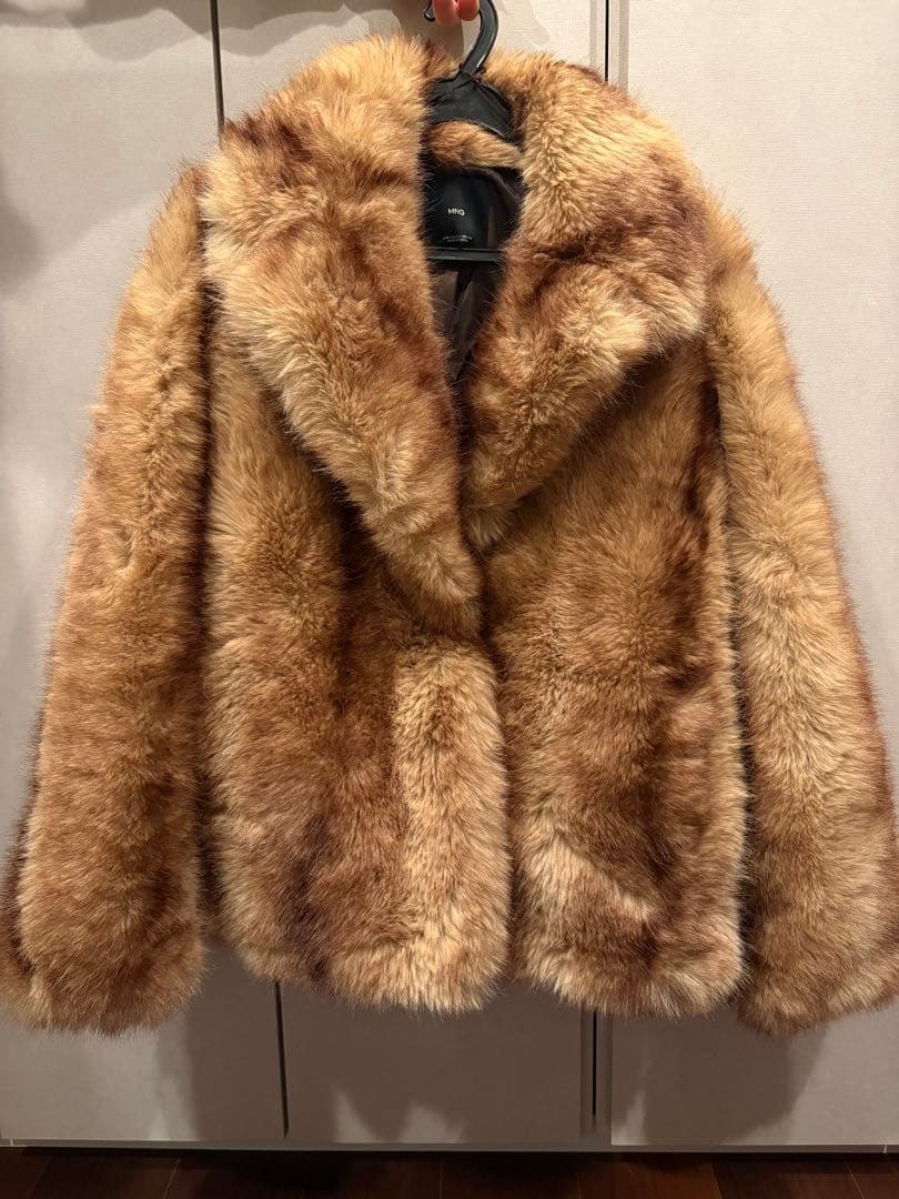 MANGO ブラウン ファーコート ショート丈