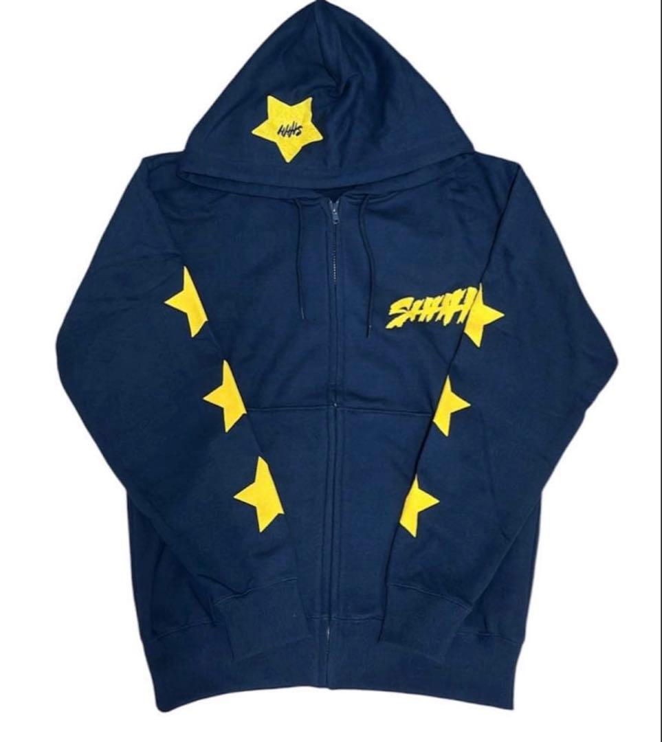 SHHH ネイビー ジップフーディー