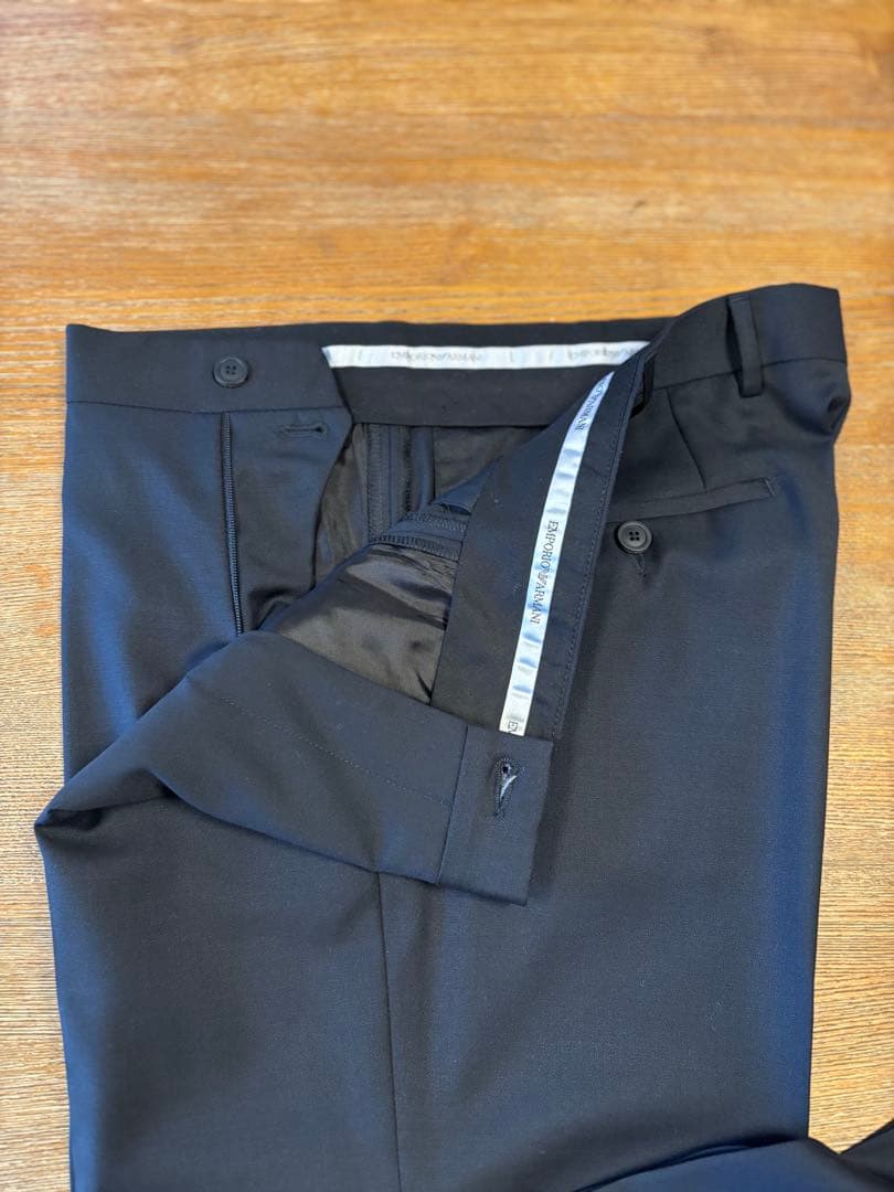 タグ付き極美品エンポリオアルマーニパンツ サイズ48ネイビー系未使用品イタリー製
