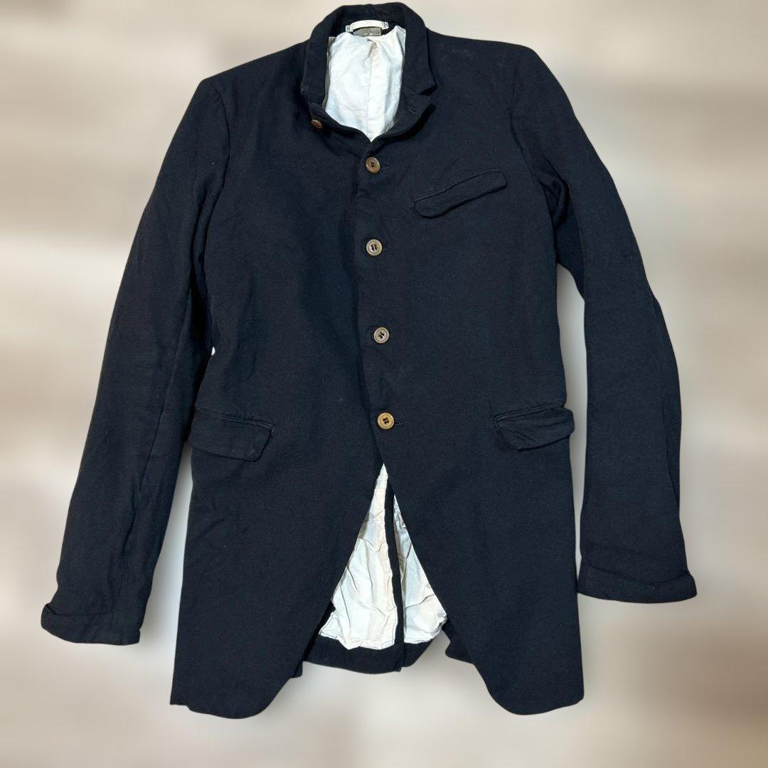 コムデギャルソンオムプリュス　デカダンス期　ポリエステル縮絨ジャケット　ブラック