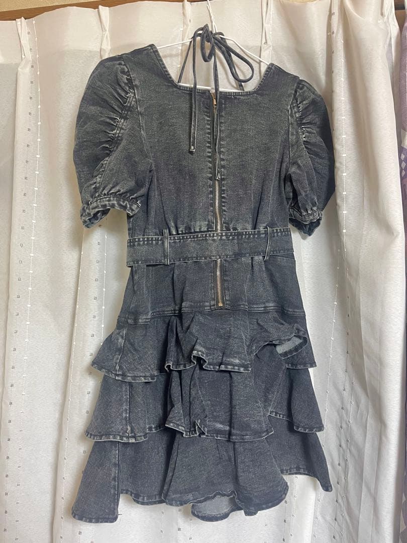 pium ピウム ティアードフリル デニムワンピース 美品