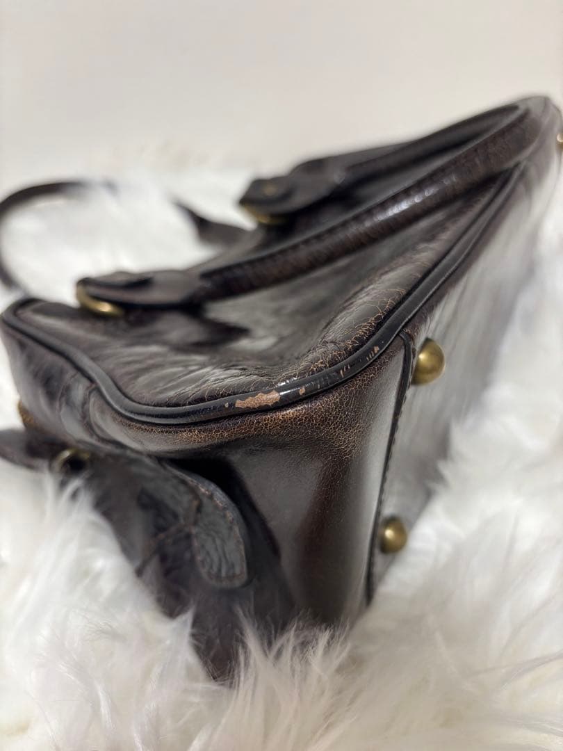 ANNA SUI レザー ハンドバッグ ダークブラウン　アナスイ