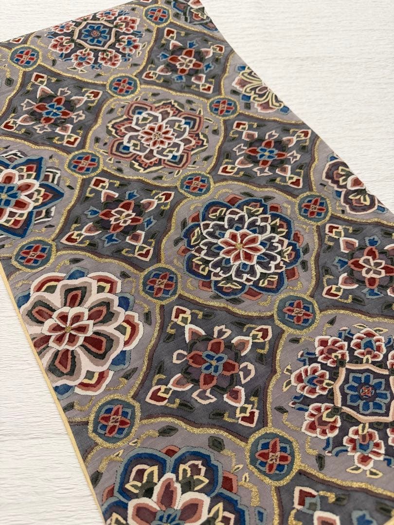 明綴れ 袋帯 金糸 正絹