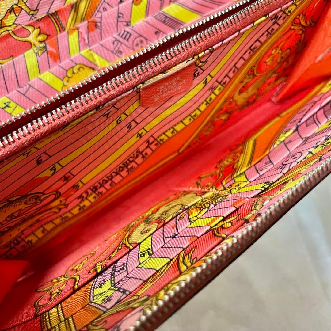 HERMES アザップロングシルクイン ヴォーエプソン長財布ラウンドファスナー