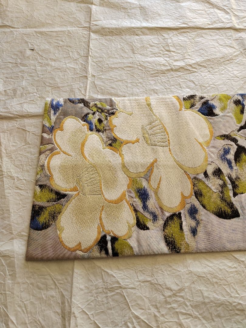 UniUni値下げ　織匠　万勝　琳派椿葉樹文　春繭　袋帯