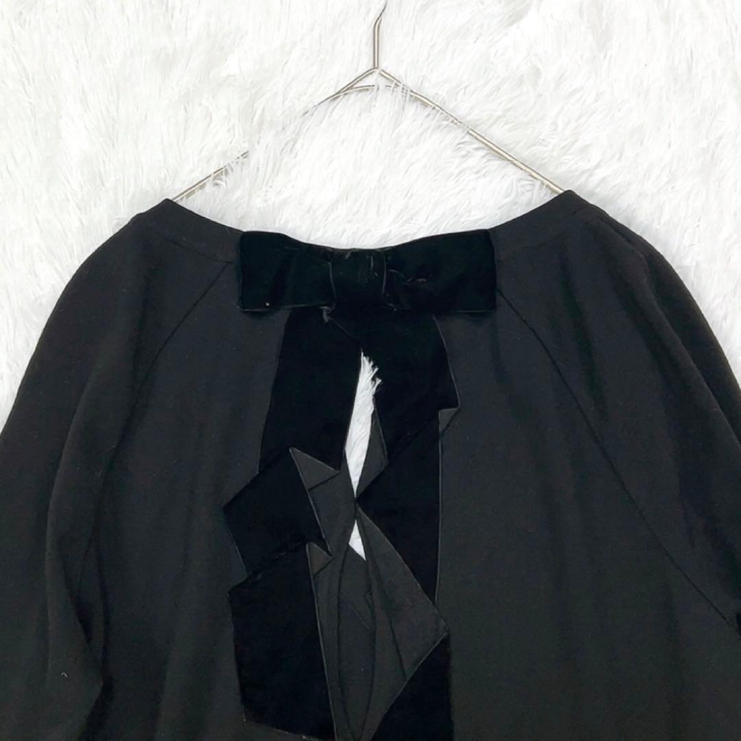 FOXEY フォクシー ワンピース バックリボン 42 XL相当 ブラック 黒