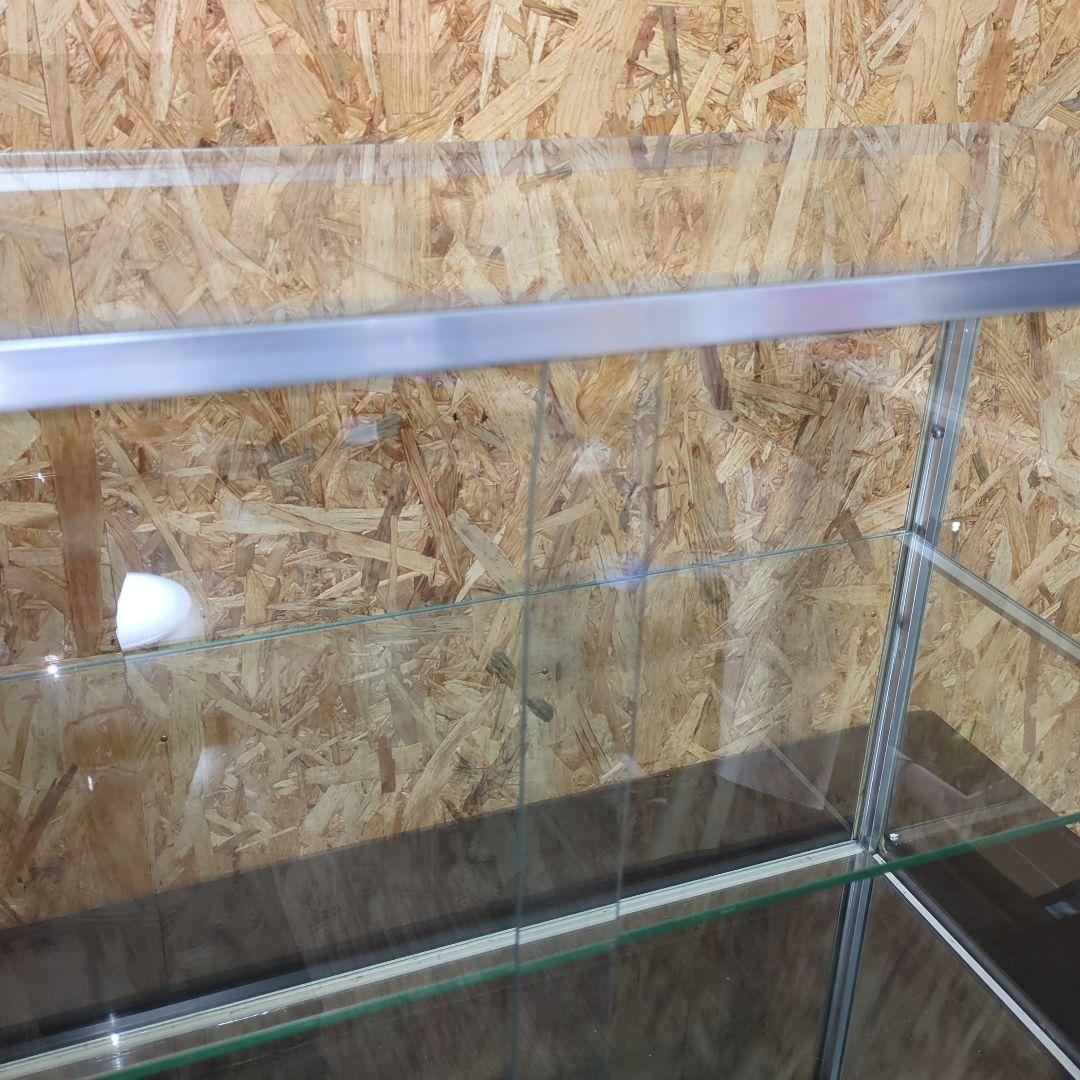 最終値下げ　アルミ 昭和レトロ ガラスショーケース 2段 ディスプレイ