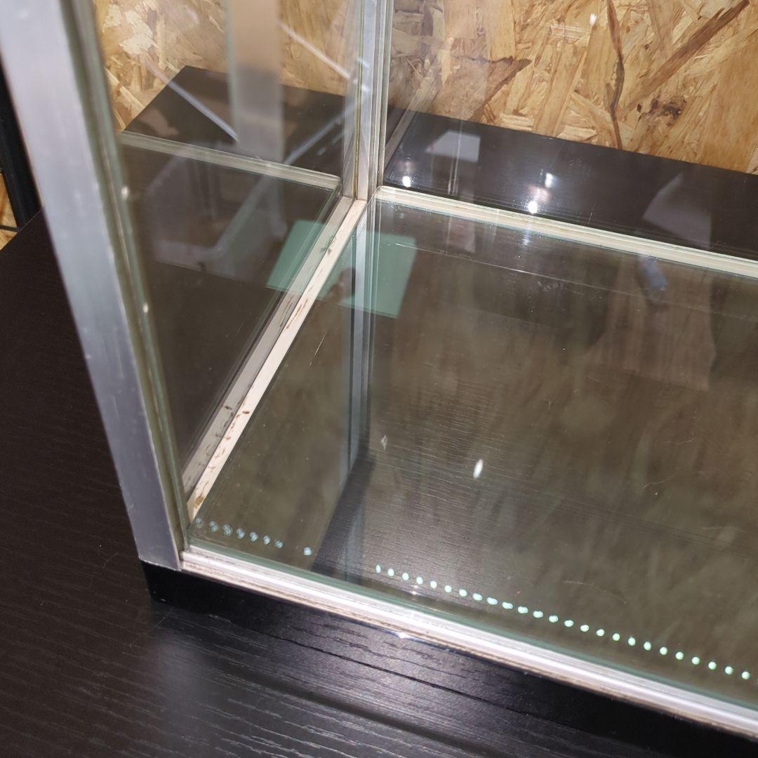 最終値下げ　アルミ 昭和レトロ ガラスショーケース 2段 ディスプレイ