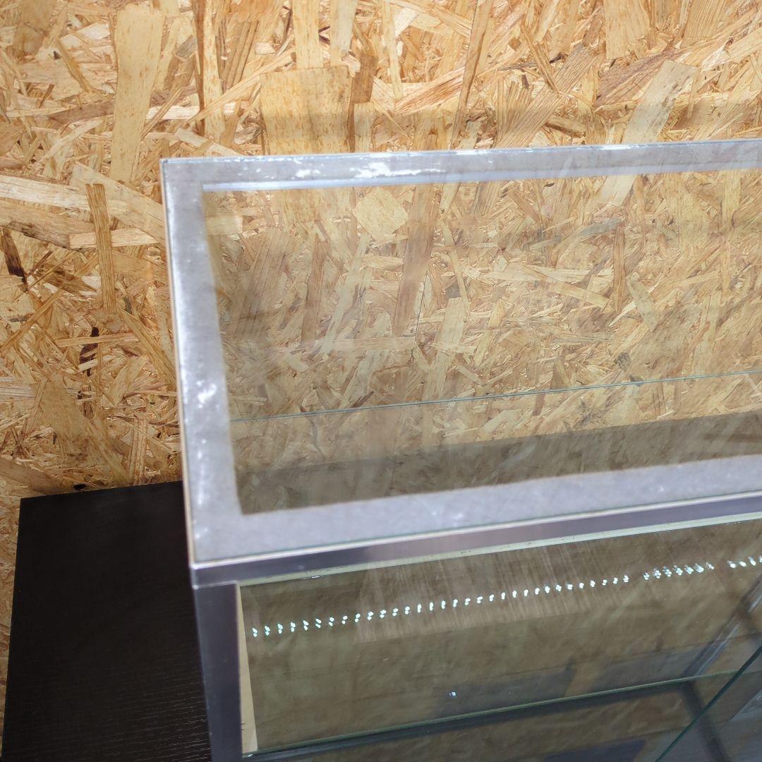 最終値下げ　アルミ 昭和レトロ ガラスショーケース 2段 ディスプレイ