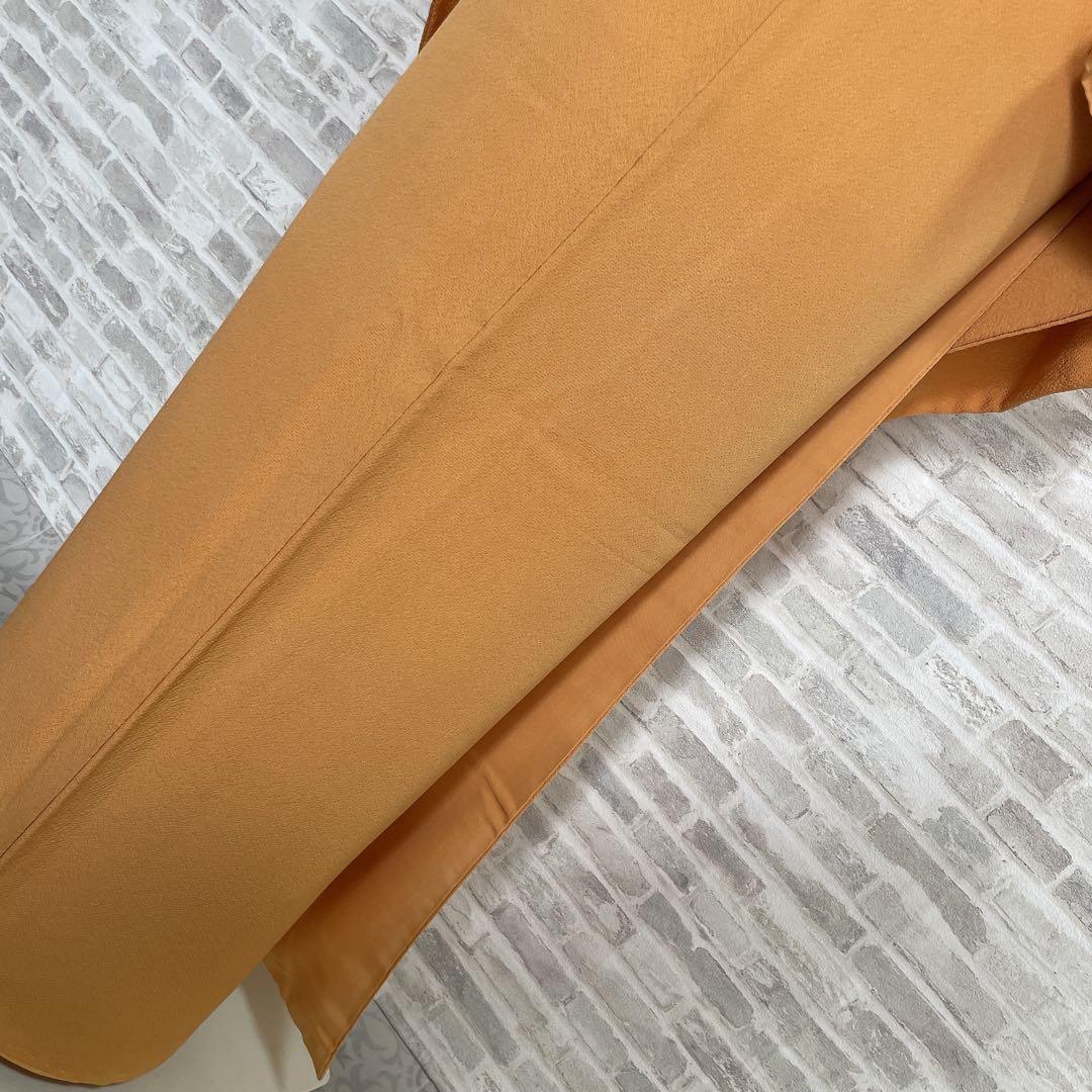 色無地　フルセット　藤紋　浜ちりめん　シンプル　礼装　カジュアル　着物　H6