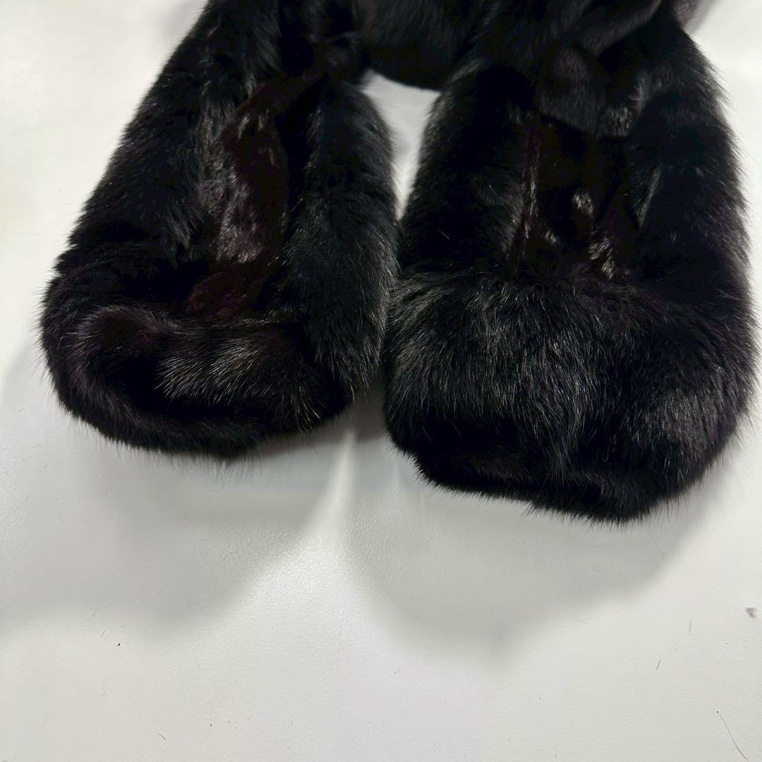 ボリューム◎SAGA FOX ファーコート フォックス×ミンク 毛皮 黒　銀サガ