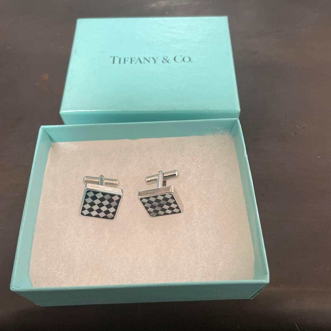 Tiffany & Co. チェッカーパターン カフリンクス