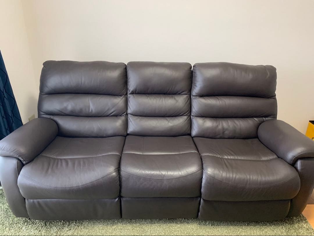 ニトリ 3人用 電動テーブル付 リクライニングソファ Nビリーバ 2革 DBR