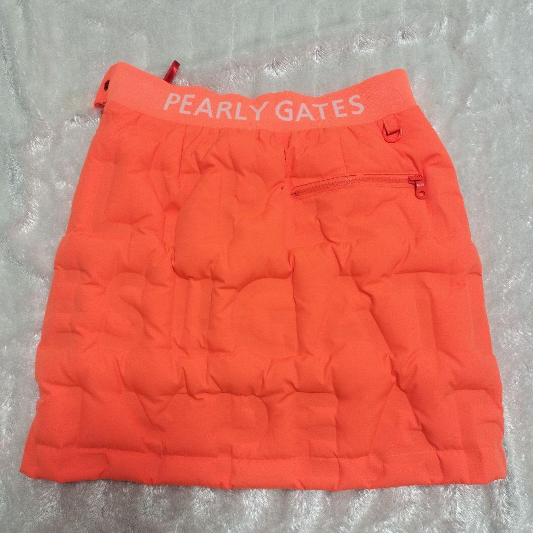 PEARLY GATES極暖ダウン素材 オレンジ キルティングスカート００