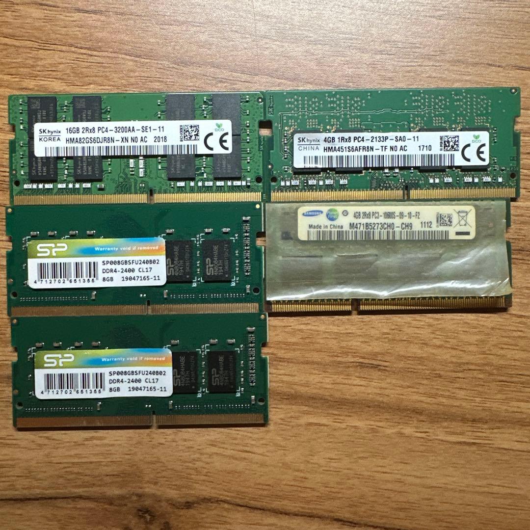 ノートPC用メモリ DDR4 16GB 8GB×2 4GB DDR3 4GB