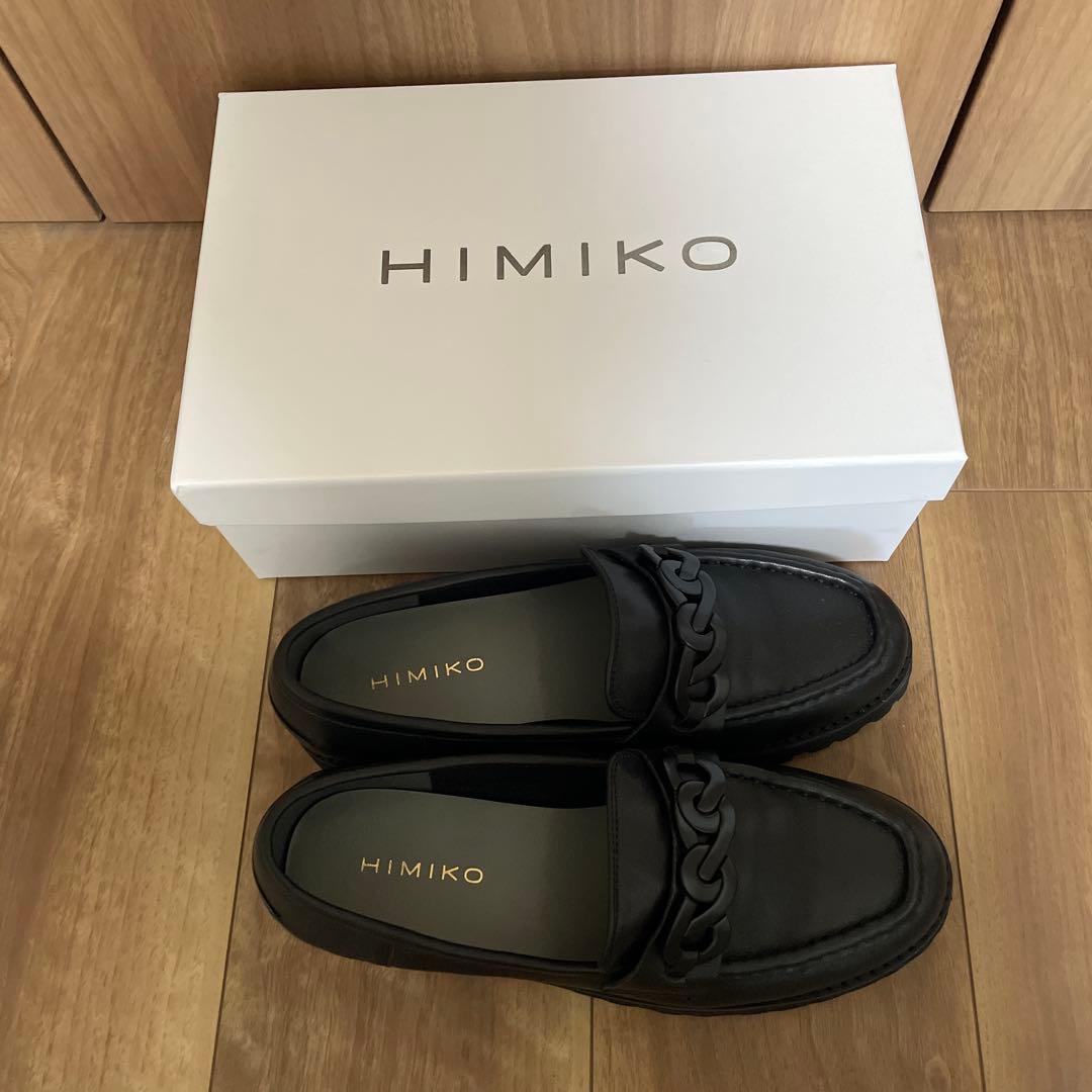 HIMIKO メタルモチーフトラックソールローファー　ブラック
