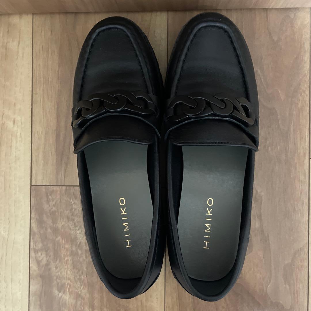 HIMIKO メタルモチーフトラックソールローファー　ブラック