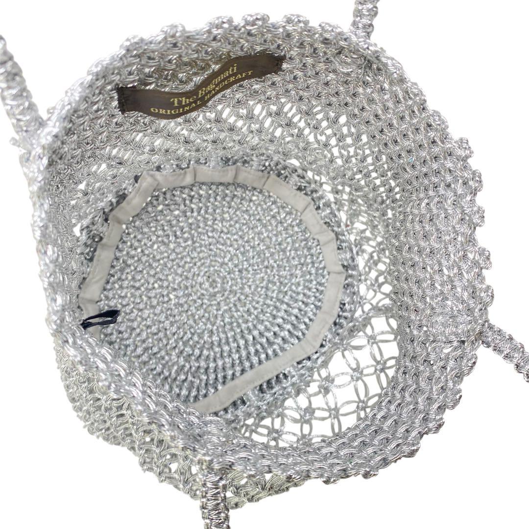 未使用The BAGMATI バグマティ LUREX シルバー かごバッグ