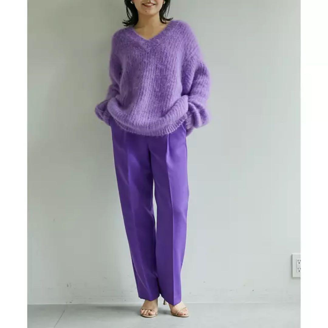 whimgazette 長谷川京子さん　コラボ　 紫 ハイウエストパンツ