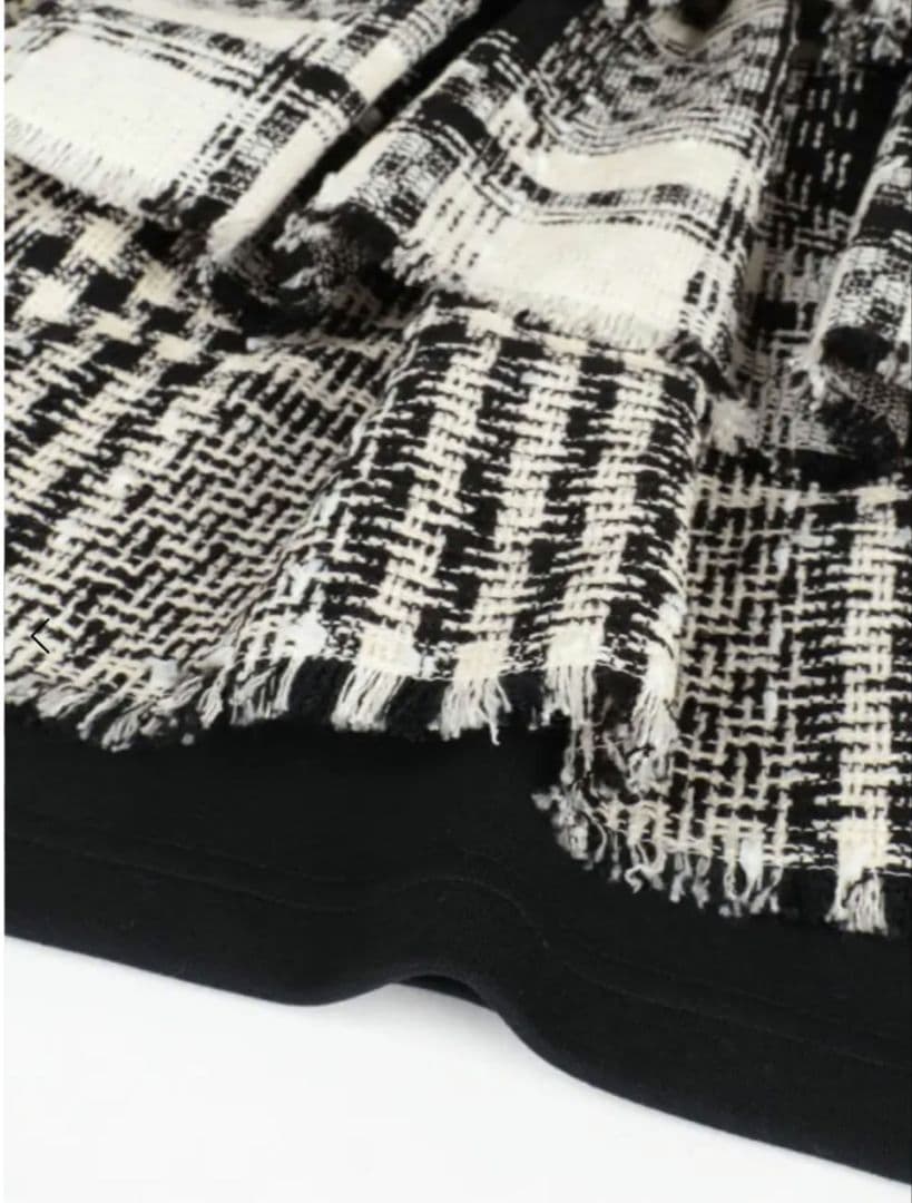 新品タグ付き　ヤマダヤ　フェンネル　千鳥チェック和紙ツイードカットソー