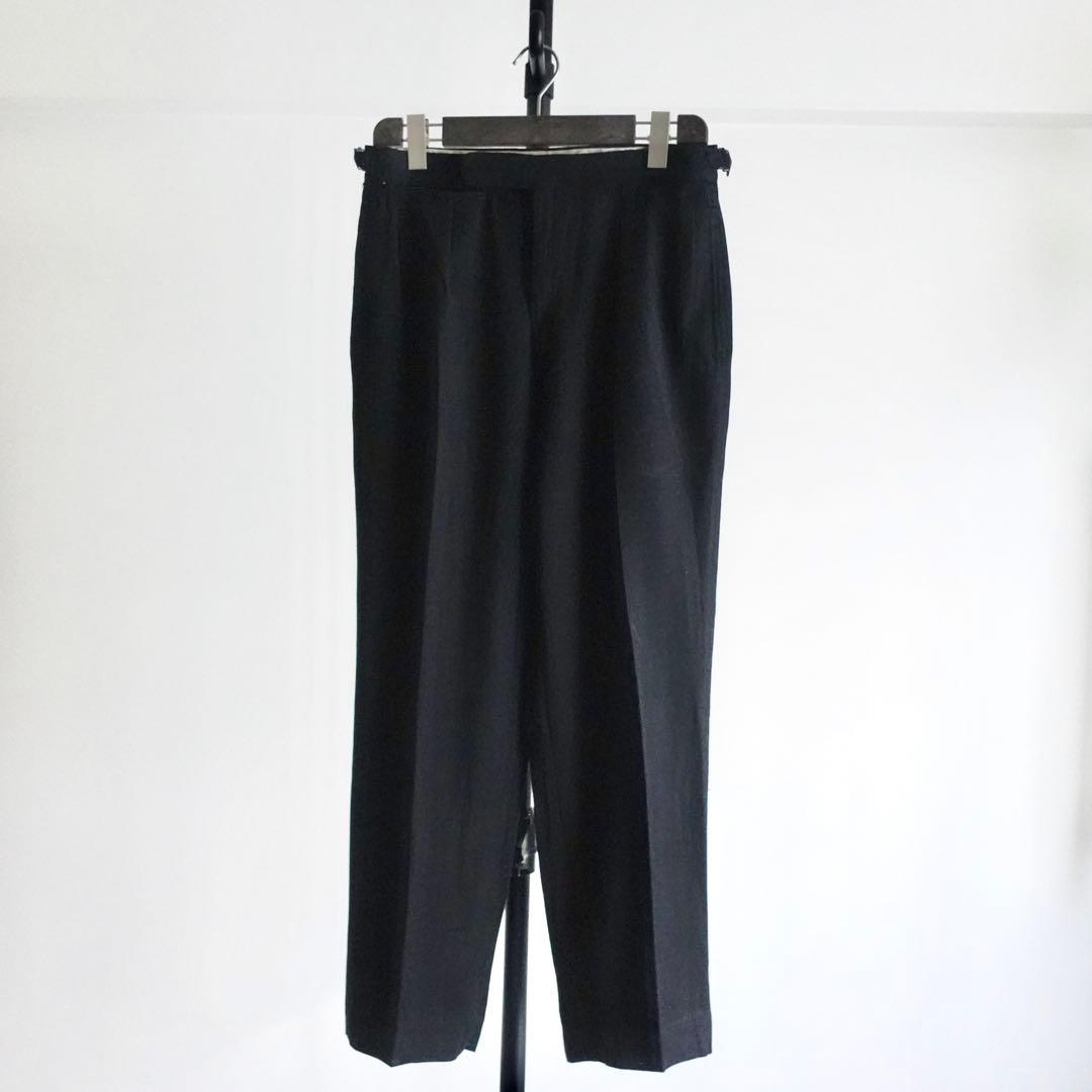 パンツ 1960s Vintage Black 2tuck Wide Trousers