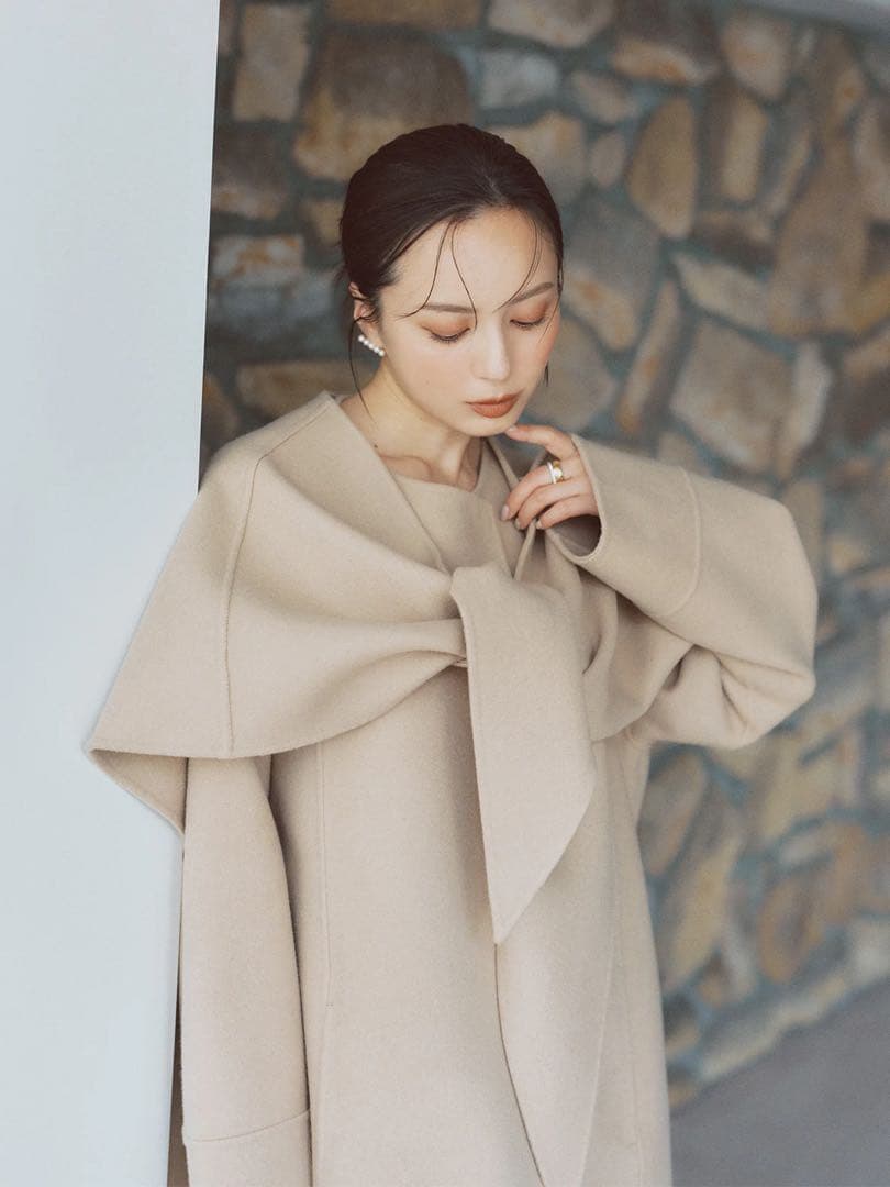 【新品・未使用】anuans リバーウールミドルマフラーコート