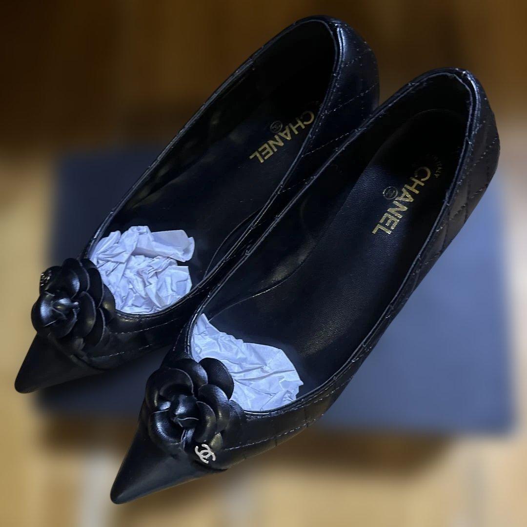 新品、未使用CHANEL ブラック フラットシューズ 39