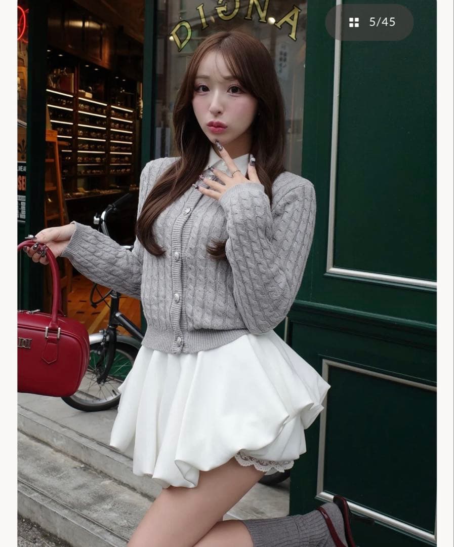 ダーリッチ　バルーンミニスカート　ホワイト　FLサイズ