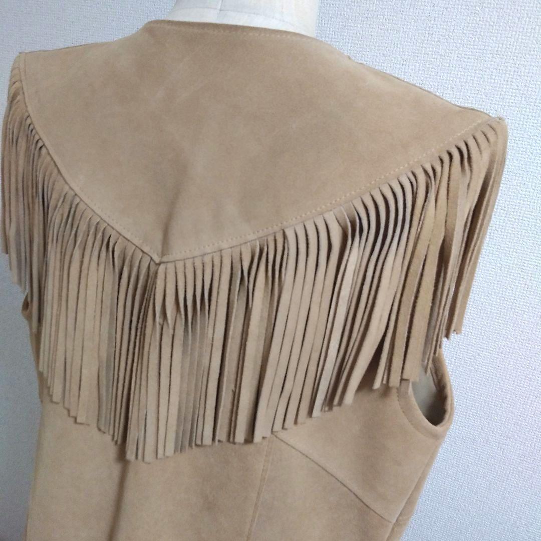 ☆希少☆PioneerWear/レザーフリンジベスト USA vintage