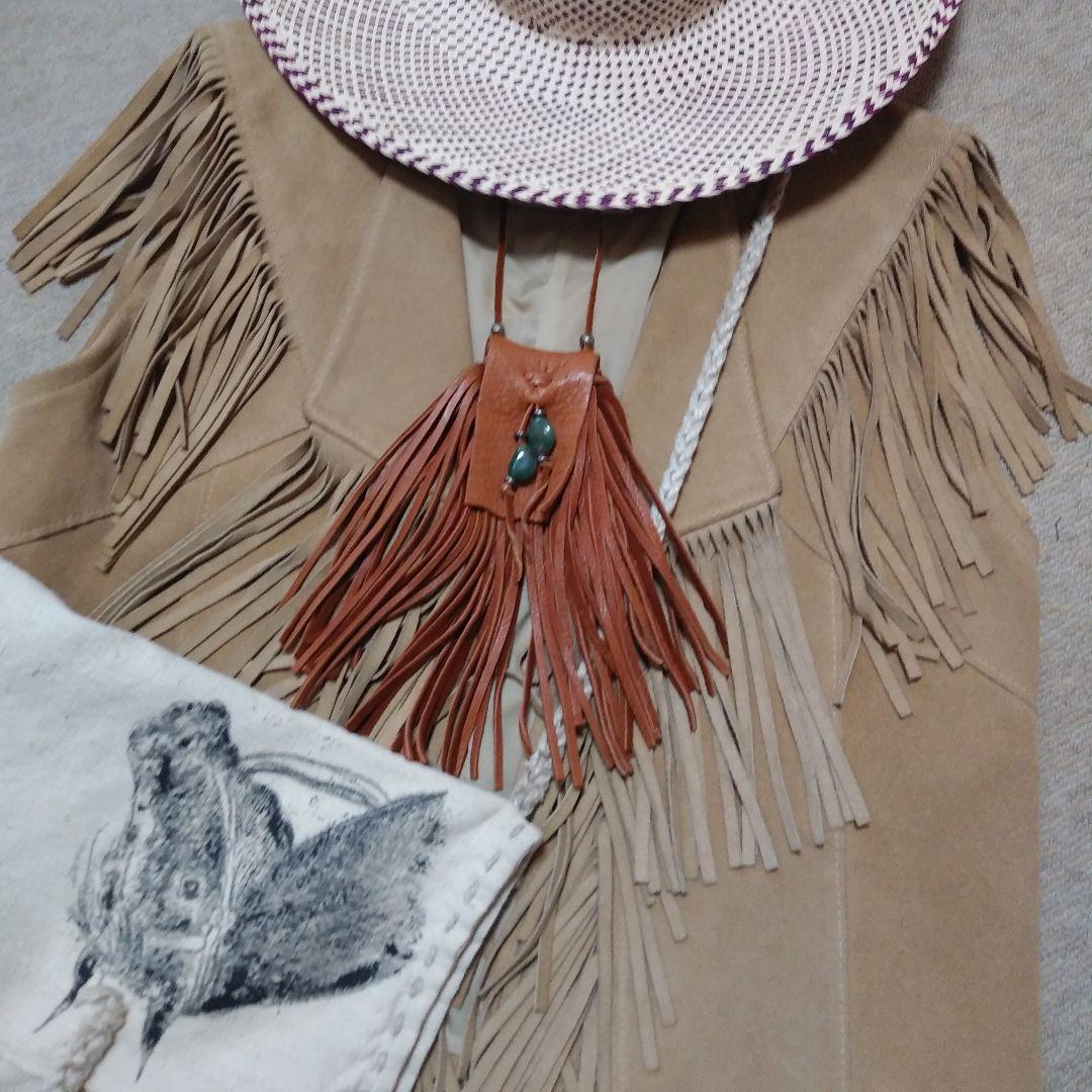 ☆希少☆PioneerWear/レザーフリンジベスト USA vintage