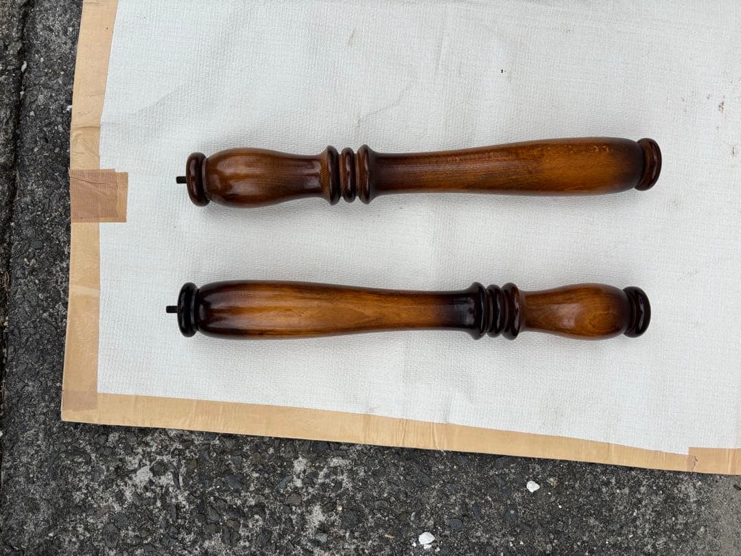 アンティーク なカリモク コロニアル　ポールハンガー　傘立て付き木製6フック