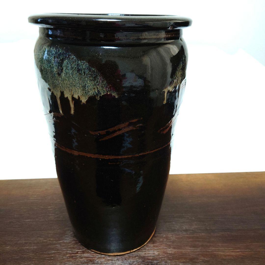 信楽焼き(有田焼？)　民芸風　和風傘立て　玄関収納　インテリア