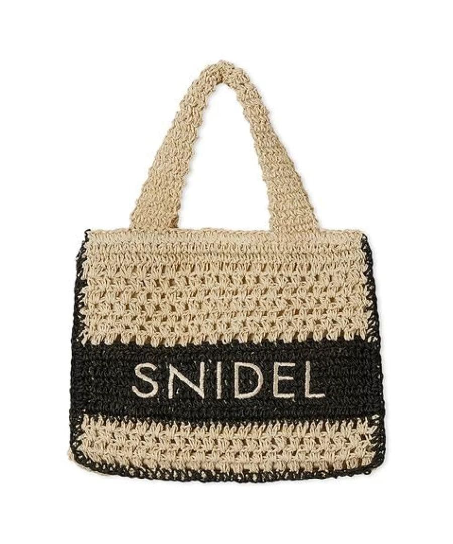 snidel スナイデル 柄編みロゴトートバッグ