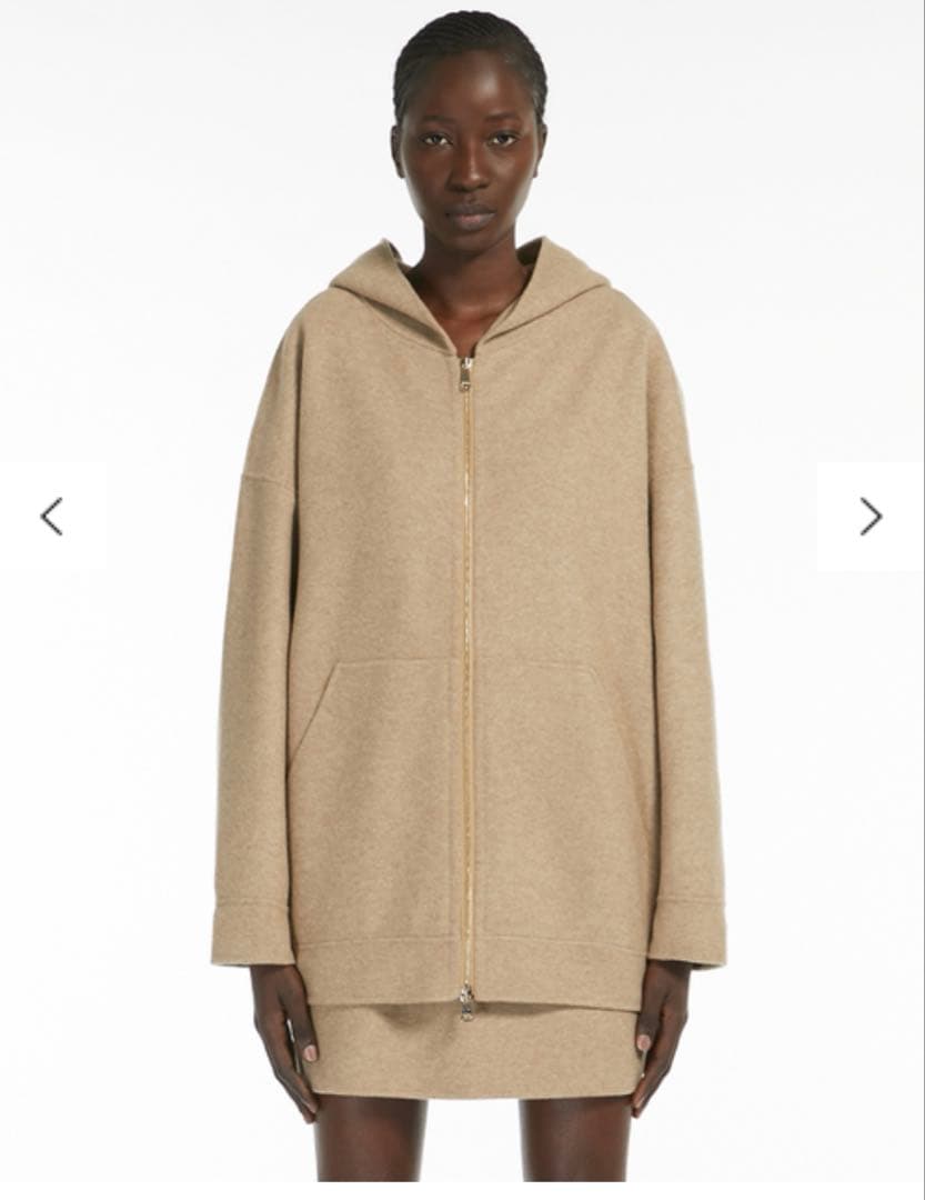 ク*ラ様 マックスマーラフード　ウールカシミヤオーバーサイズフーディー