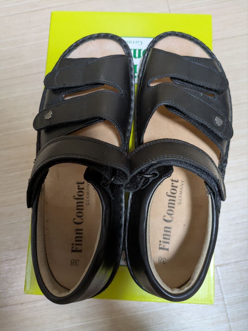 Finn Comfort 黒 コンフォートサンダル EU 38
