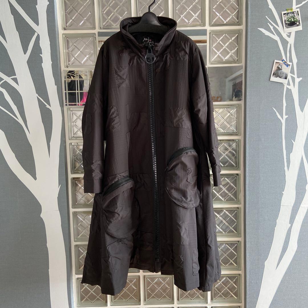 ブラックモッズコート フルジッパー