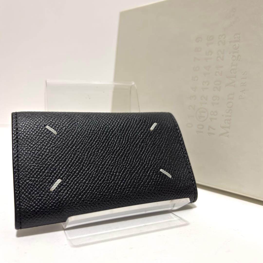 543✨美品✨メゾンマルジェラ 6連キーケース 4ステッチ レザー ブラック 黒