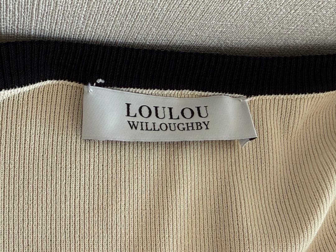 ルルウィルビー バイカラーカーディガン　ノースリーブニット　プルオーバー