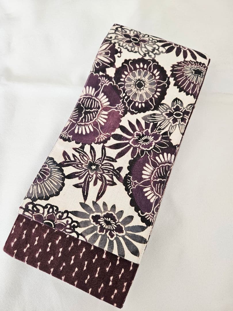 【arigato】三橋工房　半幅帯　型染め　菊柄