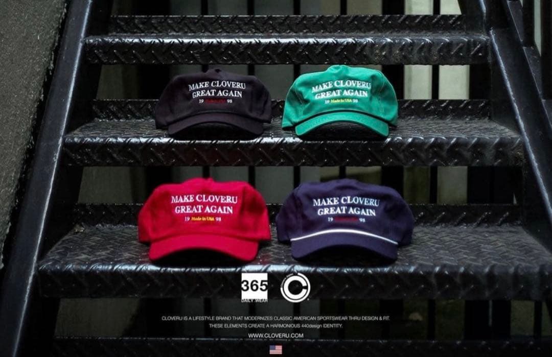 MAKE CLOVERU GREAT AGAIN キャップ　ネイビー