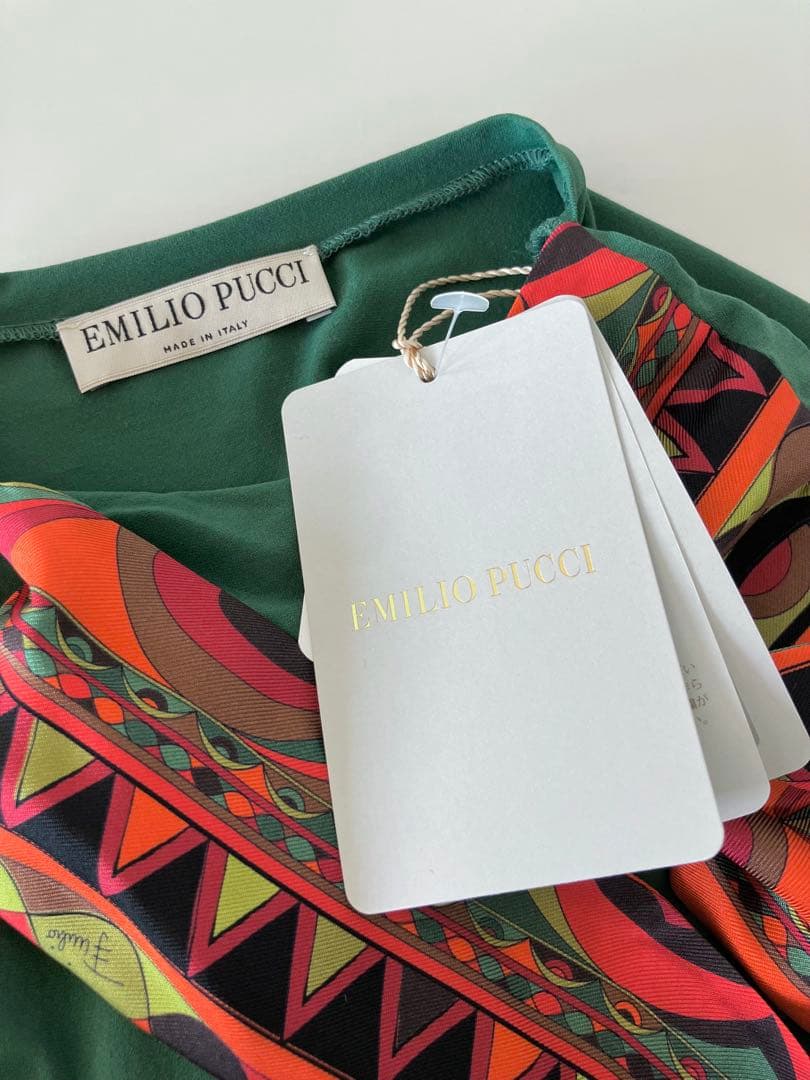 新品☆定価¥91,300 エミリオ プッチ スカーフ付 タートル カットソー M